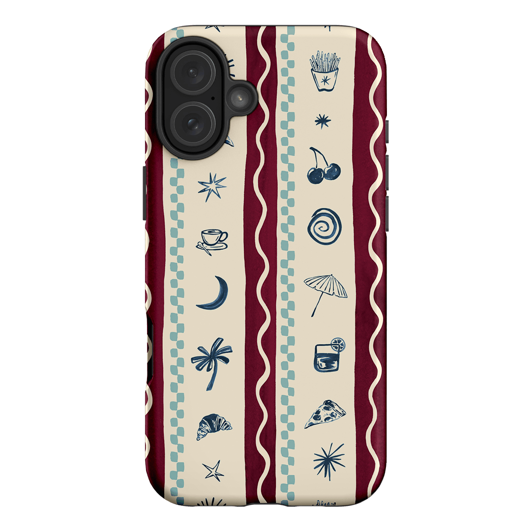Summer Snacks Burgundy Printed Phone Cases iPhone 16 Plus / Armoured by Charlie Taylor - The Dairy