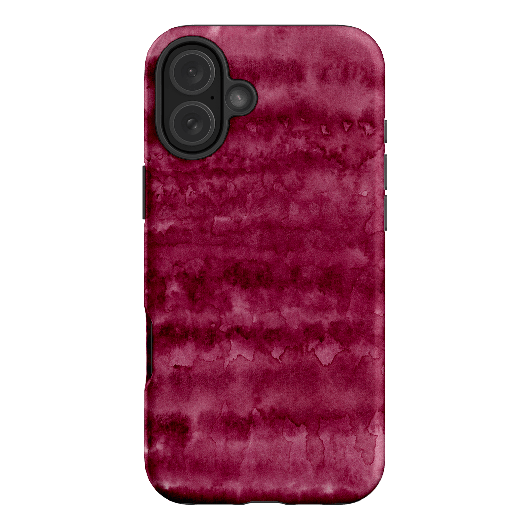 Watercolour Stripes Burgundy Printed Phone Cases iPhone 16 Plus / Armoured by The Dairy - The Dairy