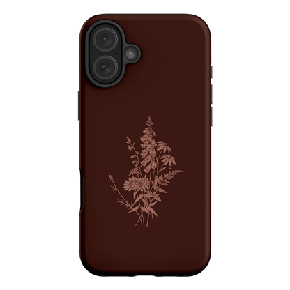 Wildflowers Mocha Printed Phone Cases iPhone 16 Plus / Armoured by Typoflora - The Dairy