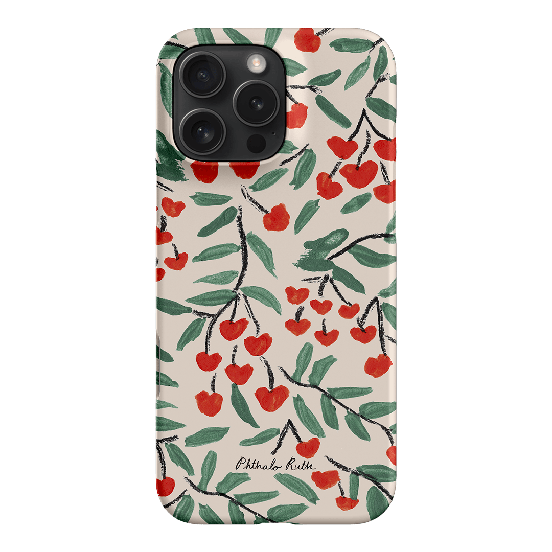 Cherry Love Printed Phone Cases iPhone 16 Pro Max / Snap by Phthalo Ruth - The Dairy