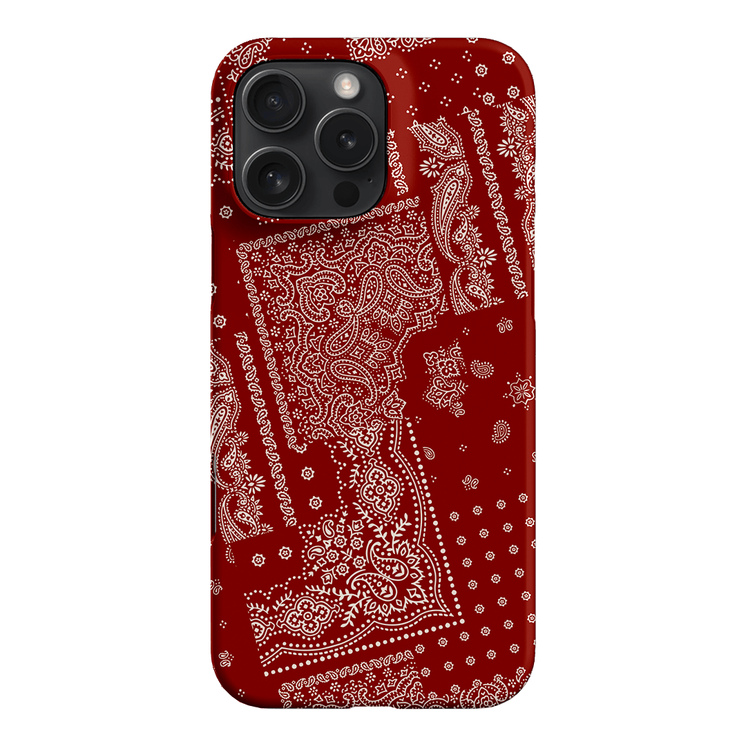 Paisley Crimson Printed Phone Cases iPhone 16 Pro Max / Snap by The Dairy - The Dairy