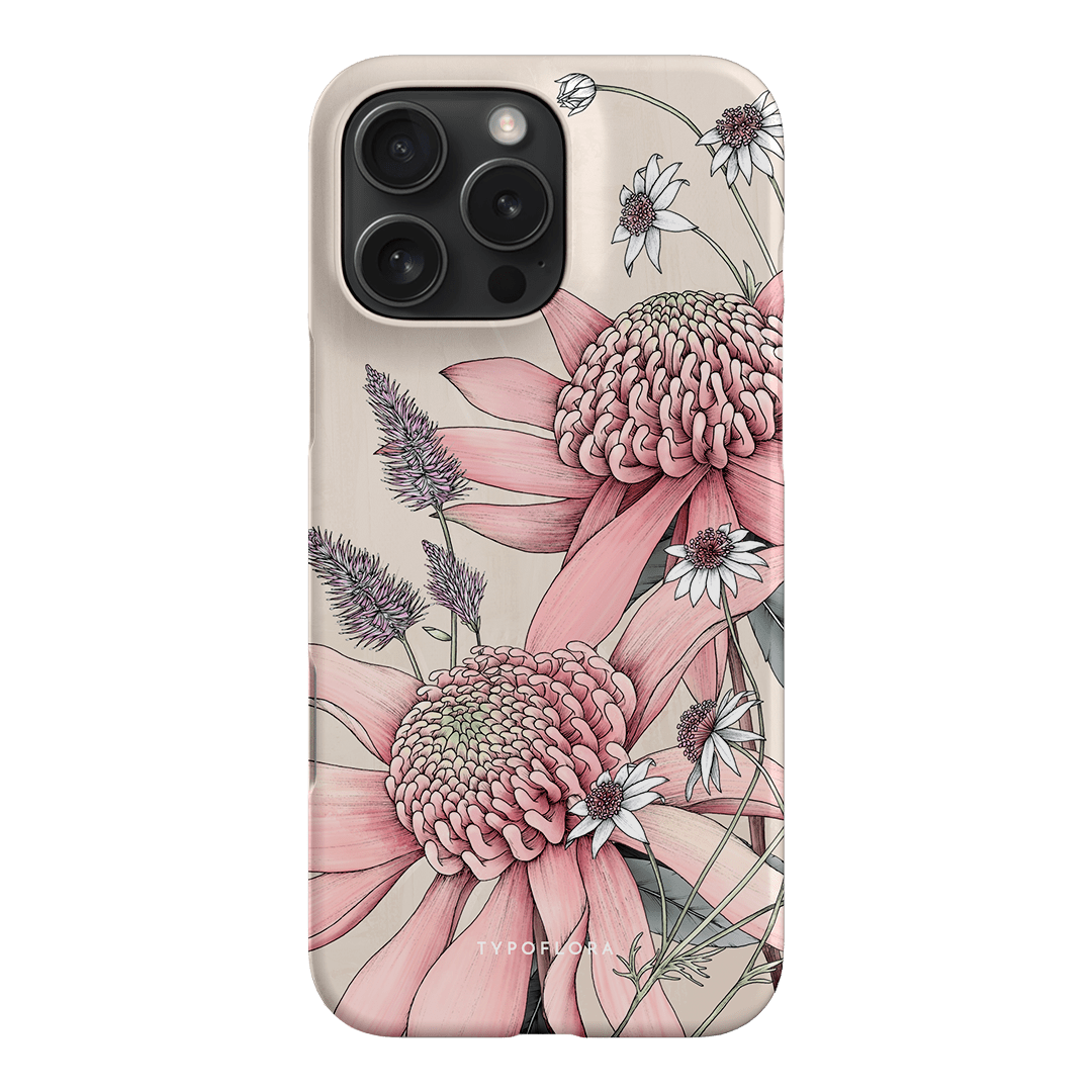 Pink Waratah Printed Phone Cases iPhone 16 Pro Max / Snap by Typoflora - The Dairy