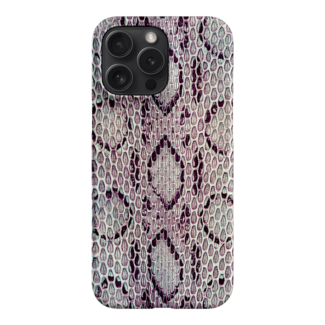 Plum Python Printed Phone Cases iPhone 16 Pro Max / Snap by The Dairy - The Dairy