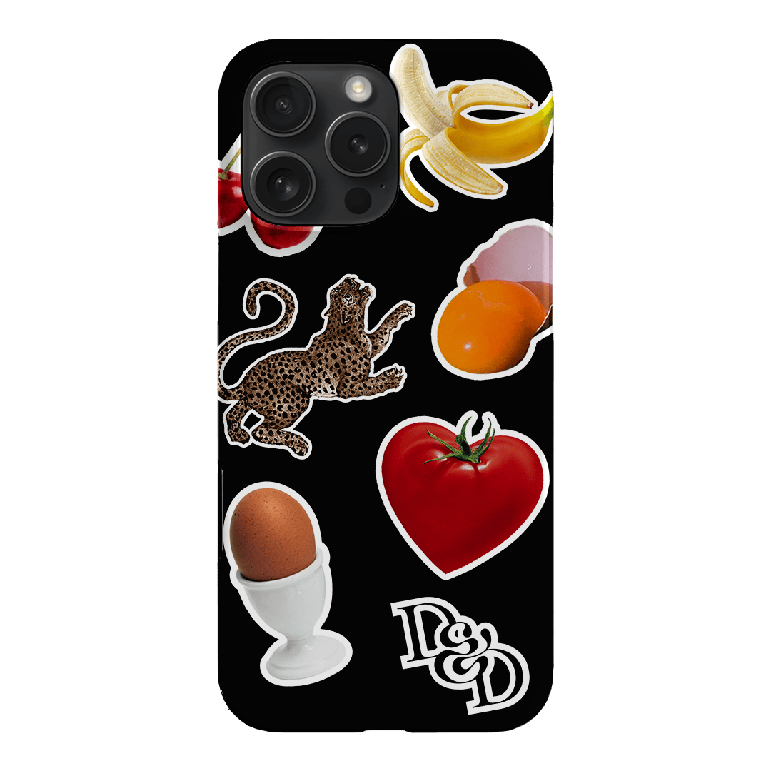 Sunday Stickers Black Printed Phone Cases iPhone 16 Pro Max / Snap by Desmond & Dempsey - The Dairy