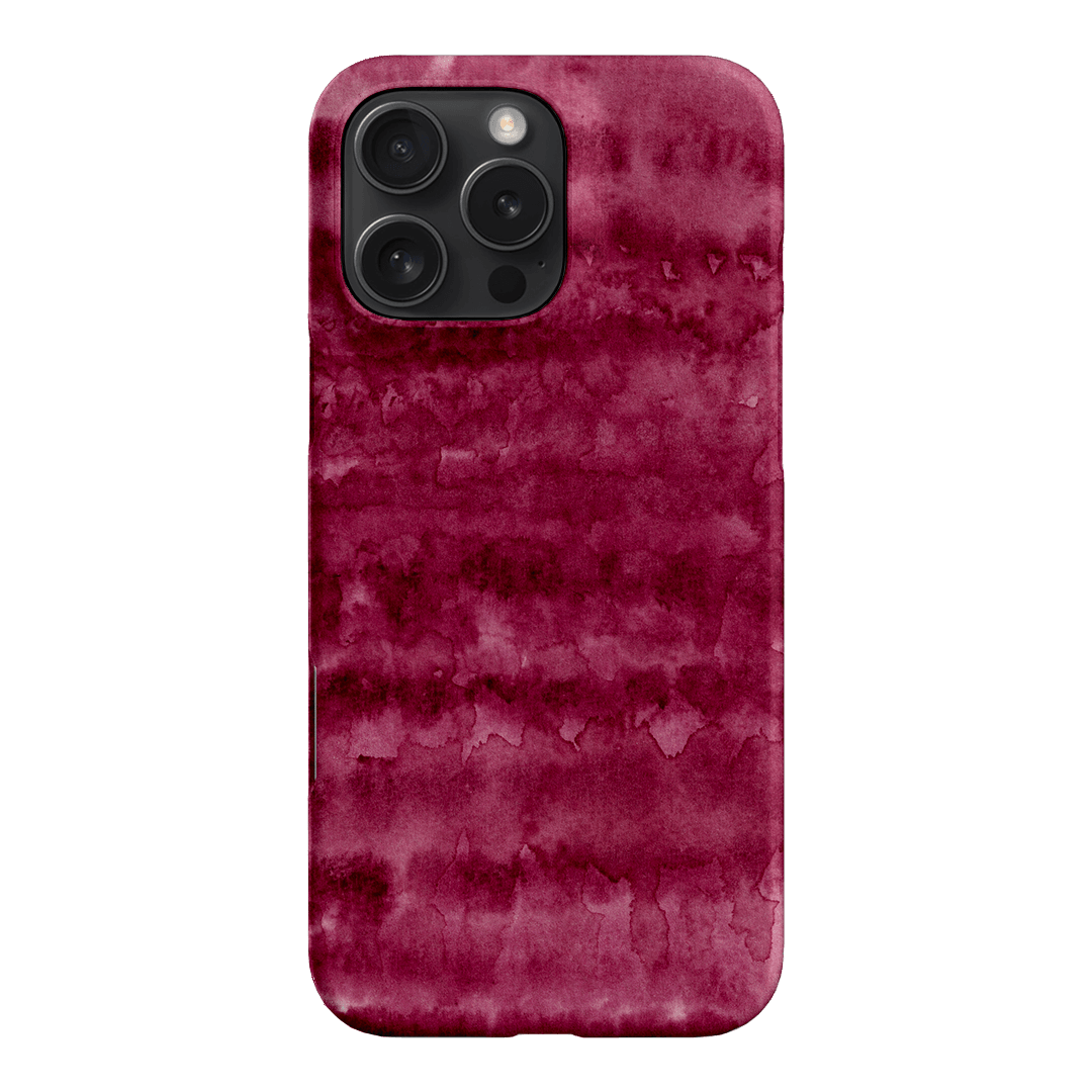 Watercolour Stripes Burgundy Printed Phone Cases iPhone 16 Pro Max / Snap by The Dairy - The Dairy