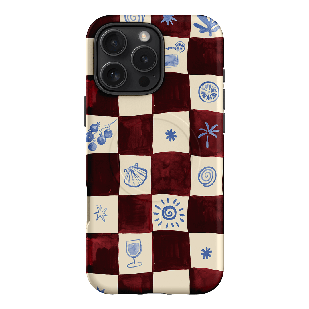 Afternoon Mezze Maroon Printed Phone Cases iPhone 16 Pro Max / Armoured MagSafe by Charlie Taylor - The Dairy