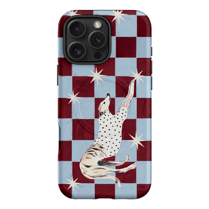 Check Greyhound Blue Printed Phone Cases iPhone 16 Pro Max / Armoured MagSafe by Lisa Hu - The Dairy