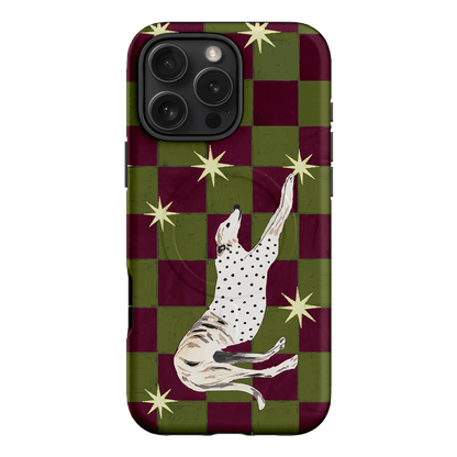 Check Greyhound Green Printed Phone Cases iPhone 16 Pro Max / Armoured MagSafe by Lisa Hu - The Dairy