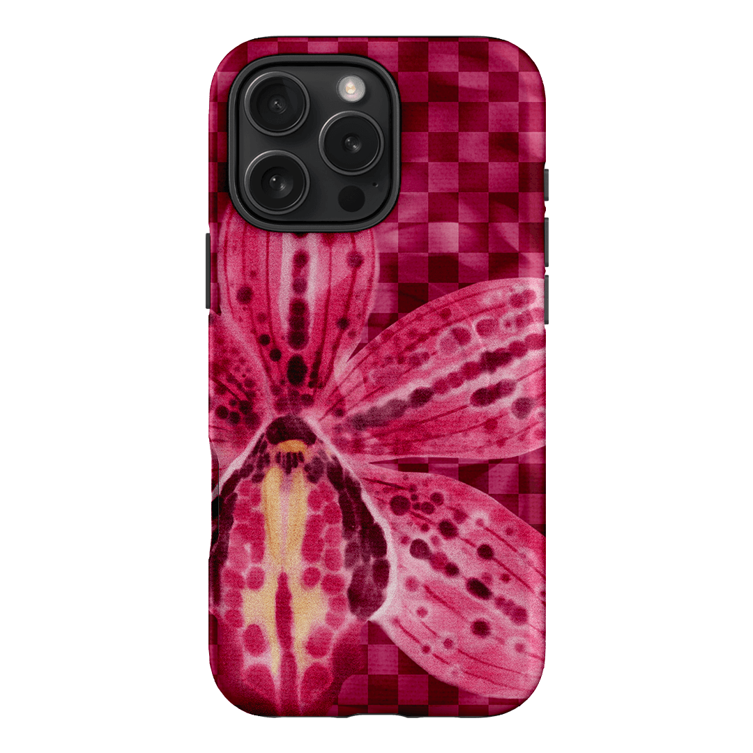 Check Orchid Printed Phone Cases iPhone 16 Pro Max / Armoured MagSafe by Sally Hungerford - The Dairy