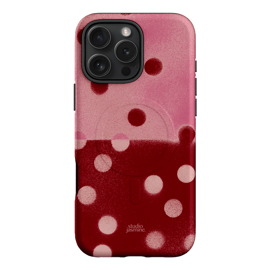 Cherry Polka Dot Printed Phone Cases iPhone 16 Pro Max / Armoured MagSafe by Jasmine Dowling - The Dairy