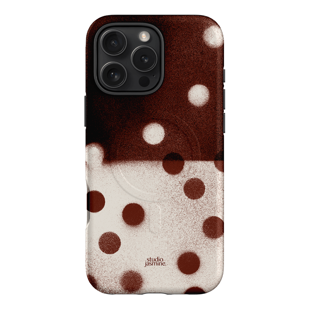 Espresso Polka Dot Printed Phone Cases iPhone 16 Pro Max / Armoured MagSafe by Jasmine Dowling - The Dairy