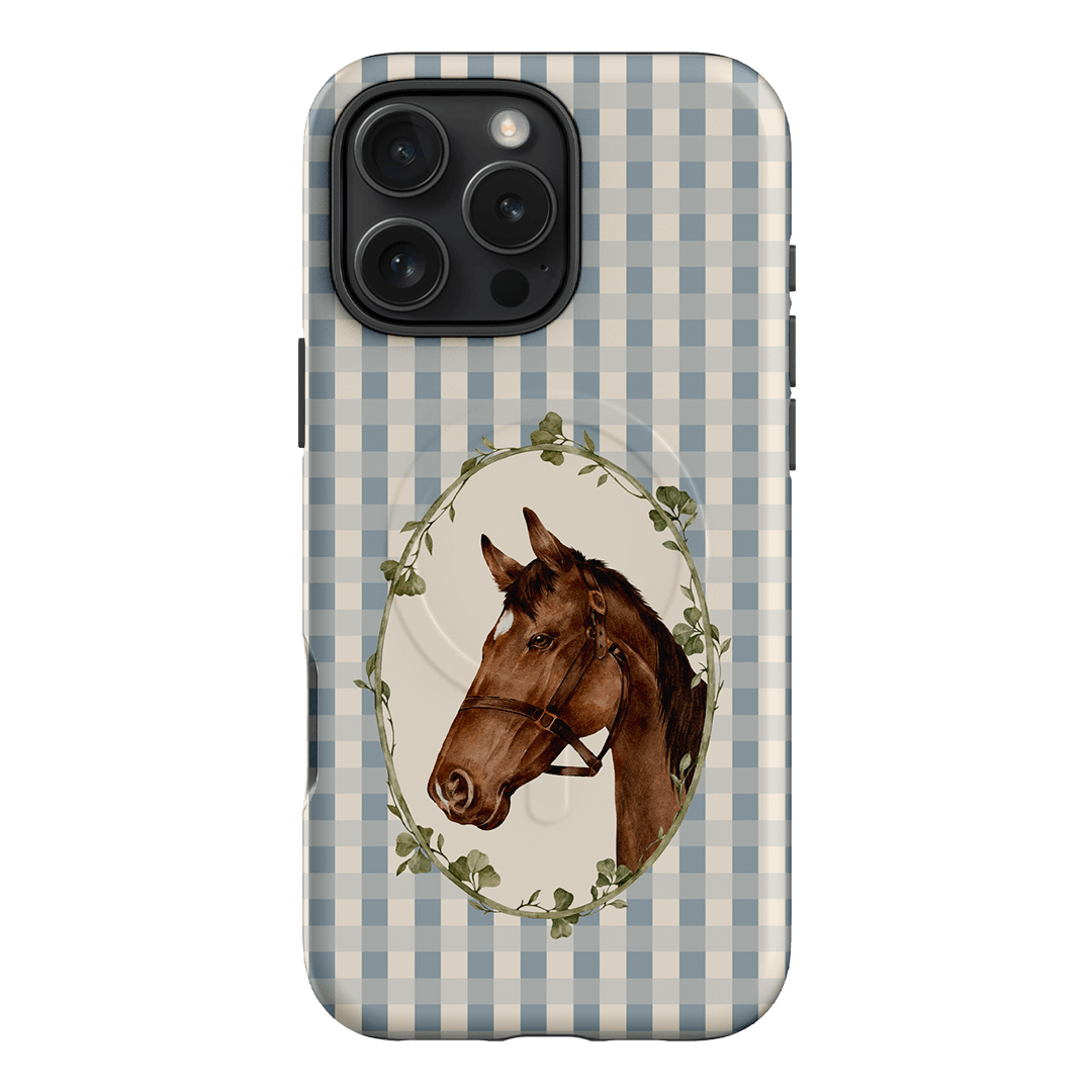 Gingham Horse Printed Phone Cases iPhone 16 Pro Max / Armoured MagSafe by Kasiags Art - The Dairy