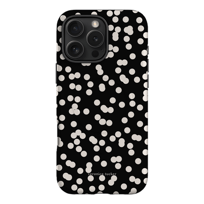 Mini Confetti Noir Printed Phone Cases iPhone 16 Pro Max / Armoured MagSafe by Veronica Tucker - The Dairy