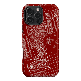 Paisley Crimson Printed Phone Cases iPhone 16 Pro Max / Armoured MagSafe by The Dairy - The Dairy
