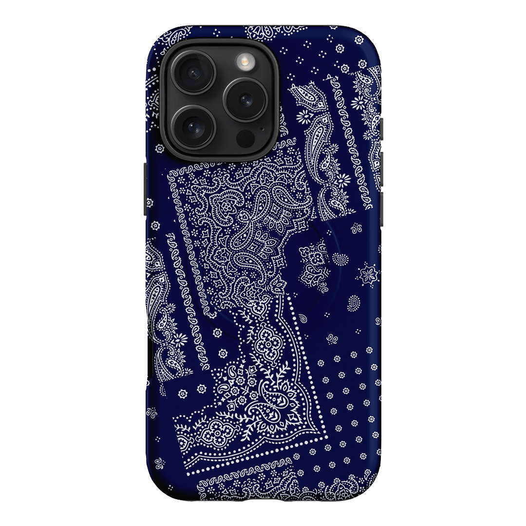 Paisley Indigo Printed Phone Cases iPhone 16 Pro Max / Armoured MagSafe by The Dairy - The Dairy
