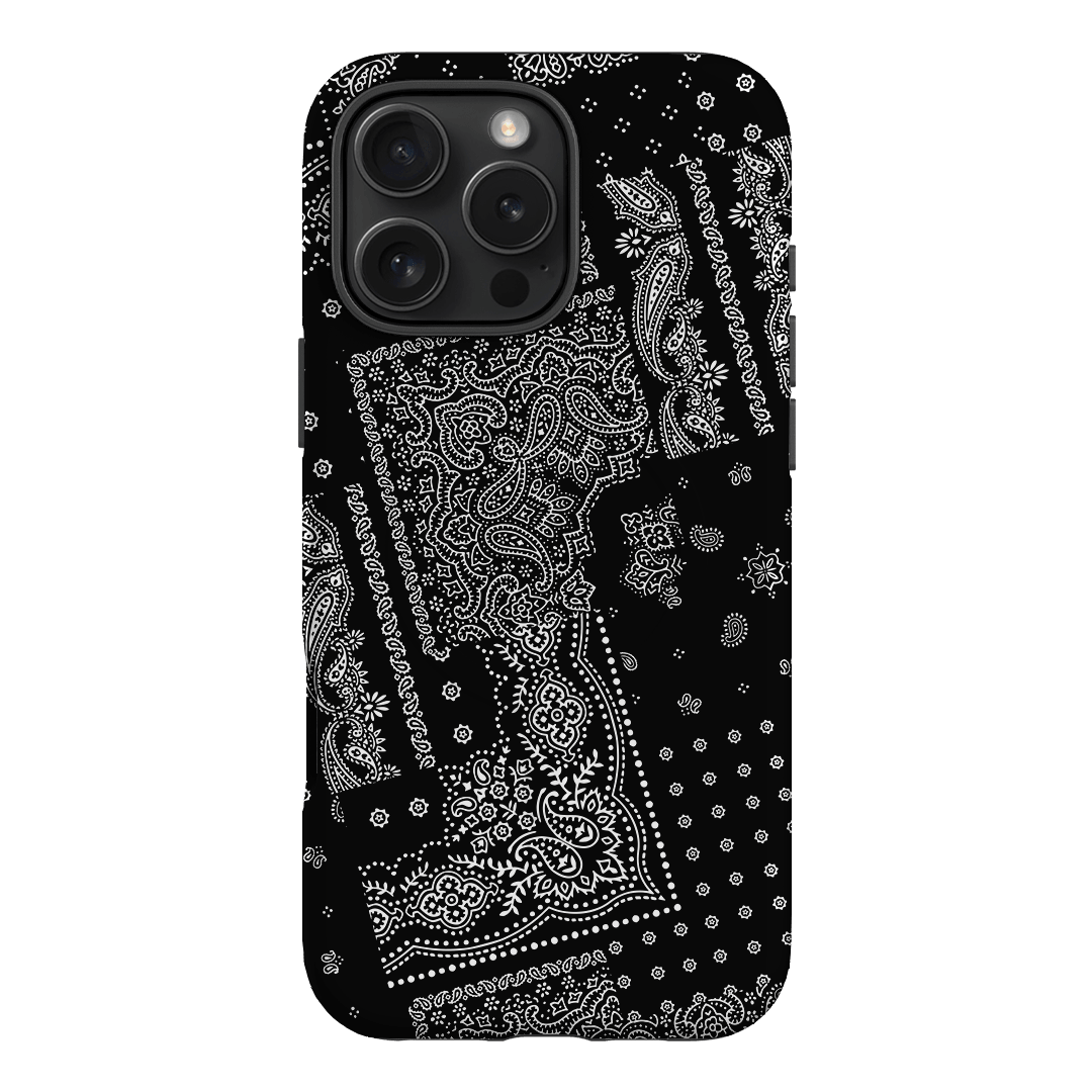 Paisley Noir Printed Phone Cases iPhone 16 Pro Max / Armoured MagSafe by The Dairy - The Dairy