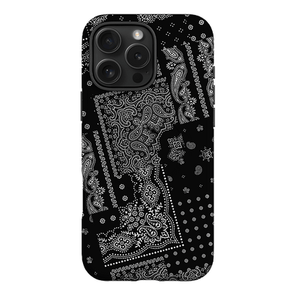 Paisley Noir Printed Phone Cases iPhone 16 Pro Max / Armoured MagSafe by The Dairy - The Dairy