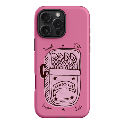 Sardine Social Pink Printed Phone Cases iPhone 16 Pro Max / Armoured MagSafe by The Dairy - The Dairy