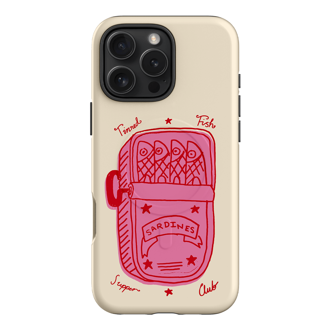 Sardine Social Red Printed Phone Cases iPhone 16 Pro Max / Armoured MagSafe by The Dairy - The Dairy