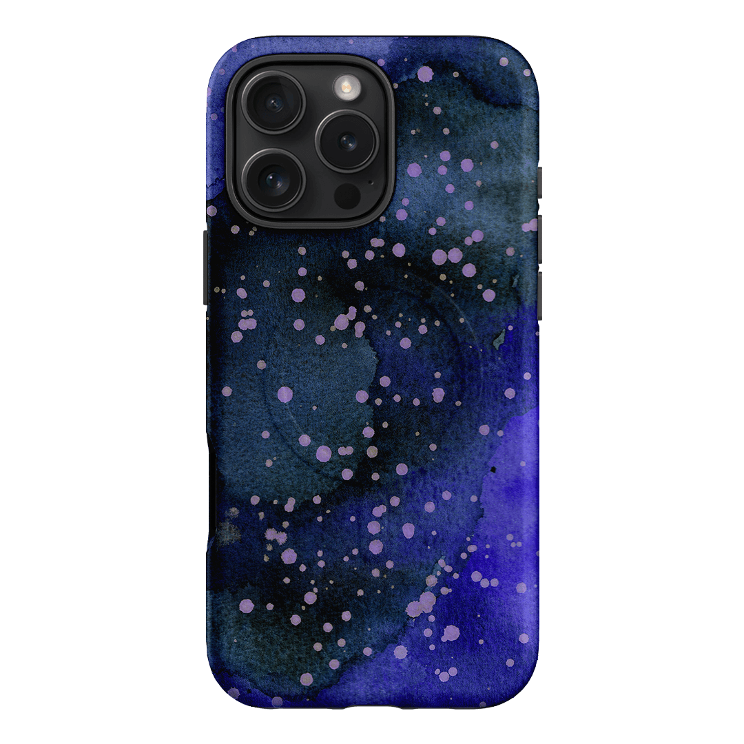 Spotty Navy Printed Phone Cases iPhone 16 Pro Max / Armoured MagSafe by The Dairy - The Dairy