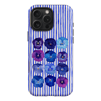 Striped Pansies Printed Phone Cases iPhone 16 Pro Max / Armoured MagSafe by Kayla Henley - The Dairy