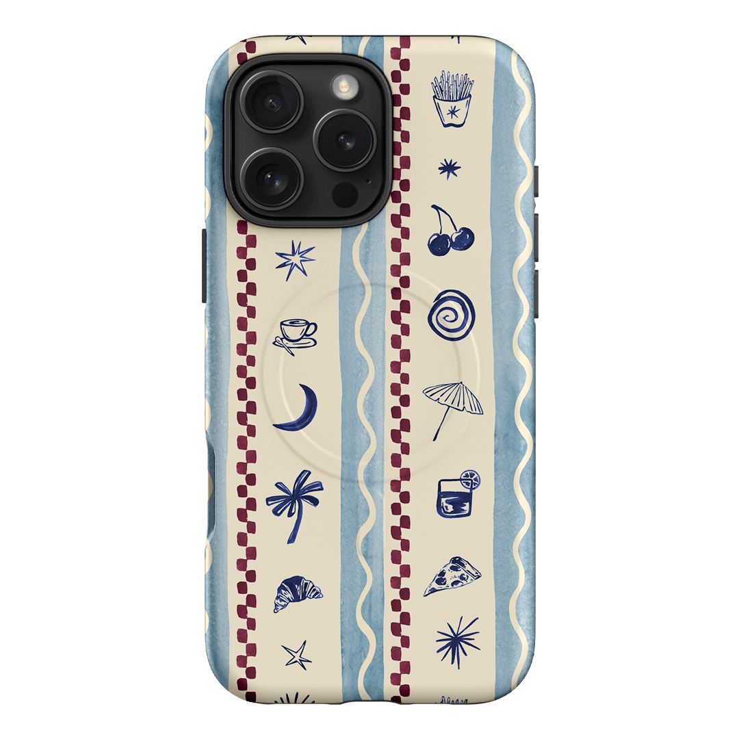 Summer Snacks Blue Printed Phone Cases iPhone 16 Pro Max / Armoured MagSafe by Charlie Taylor - The Dairy