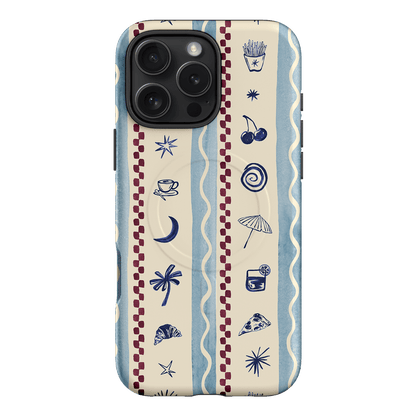 Summer Snacks Blue Printed Phone Cases iPhone 16 Pro Max / Armoured MagSafe by Charlie Taylor - The Dairy