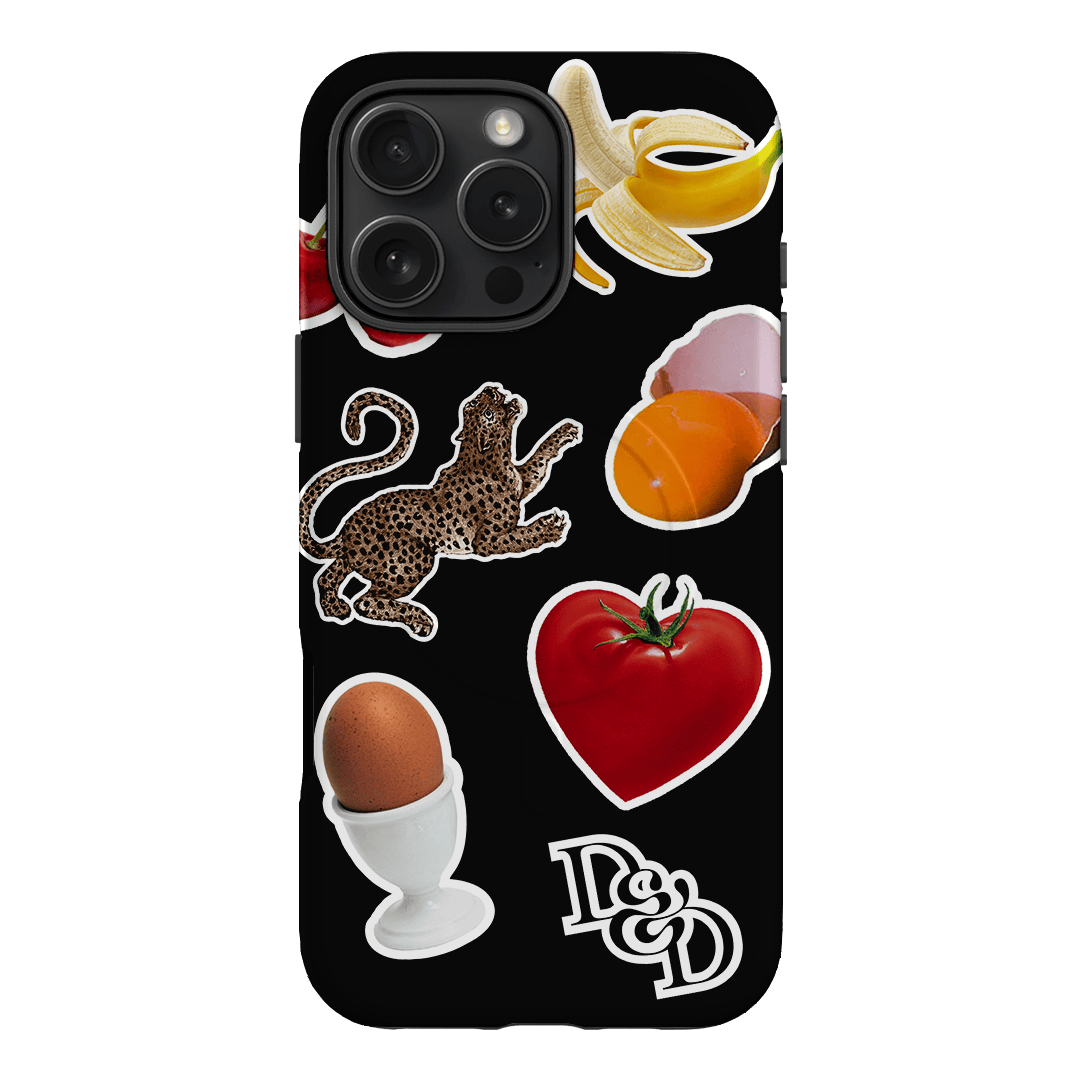 Sunday Stickers Black Printed Phone Cases iPhone 16 Pro Max / Armoured MagSafe by Desmond & Dempsey - The Dairy