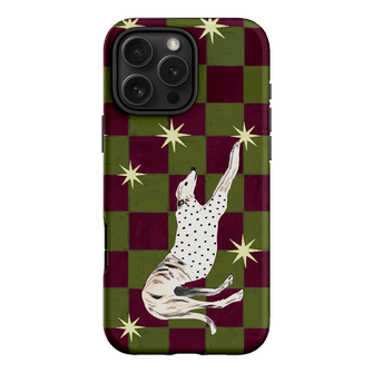 Check Greyhound Green Printed Phone Cases iPhone 16 Pro Max / Armoured by Lisa Hu - The Dairy