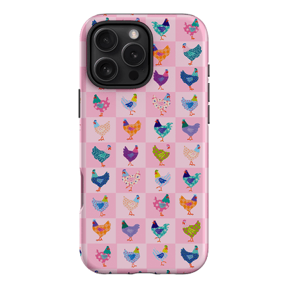 Checkered Chickens Printed Phone Cases iPhone 16 Pro Max / Armoured by Kayla Henley - The Dairy