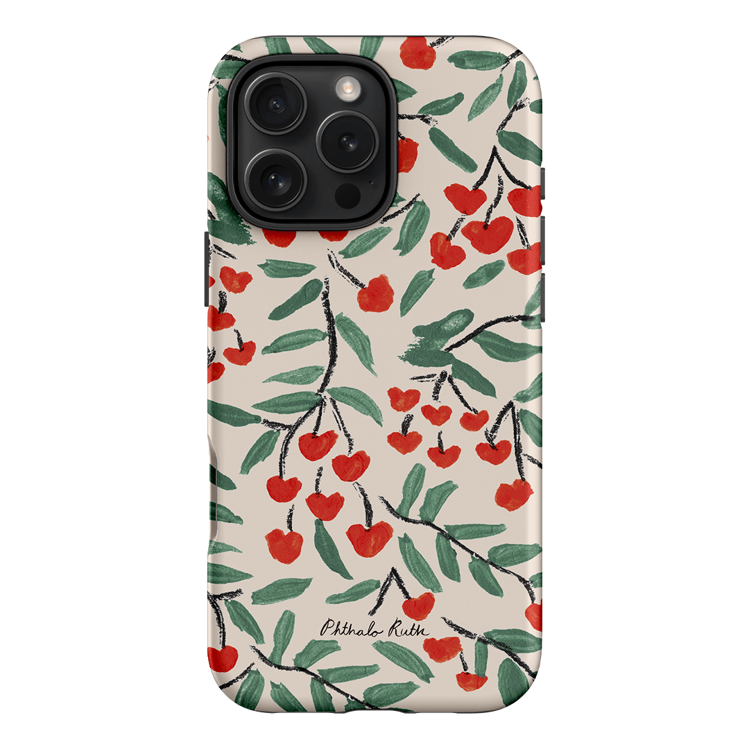 Cherry Love Printed Phone Cases iPhone 16 Pro Max / Armoured by Phthalo Ruth - The Dairy