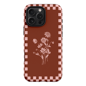 Dahlia Check Printed Phone Cases iPhone 16 Pro Max / Armoured by Typoflora - The Dairy