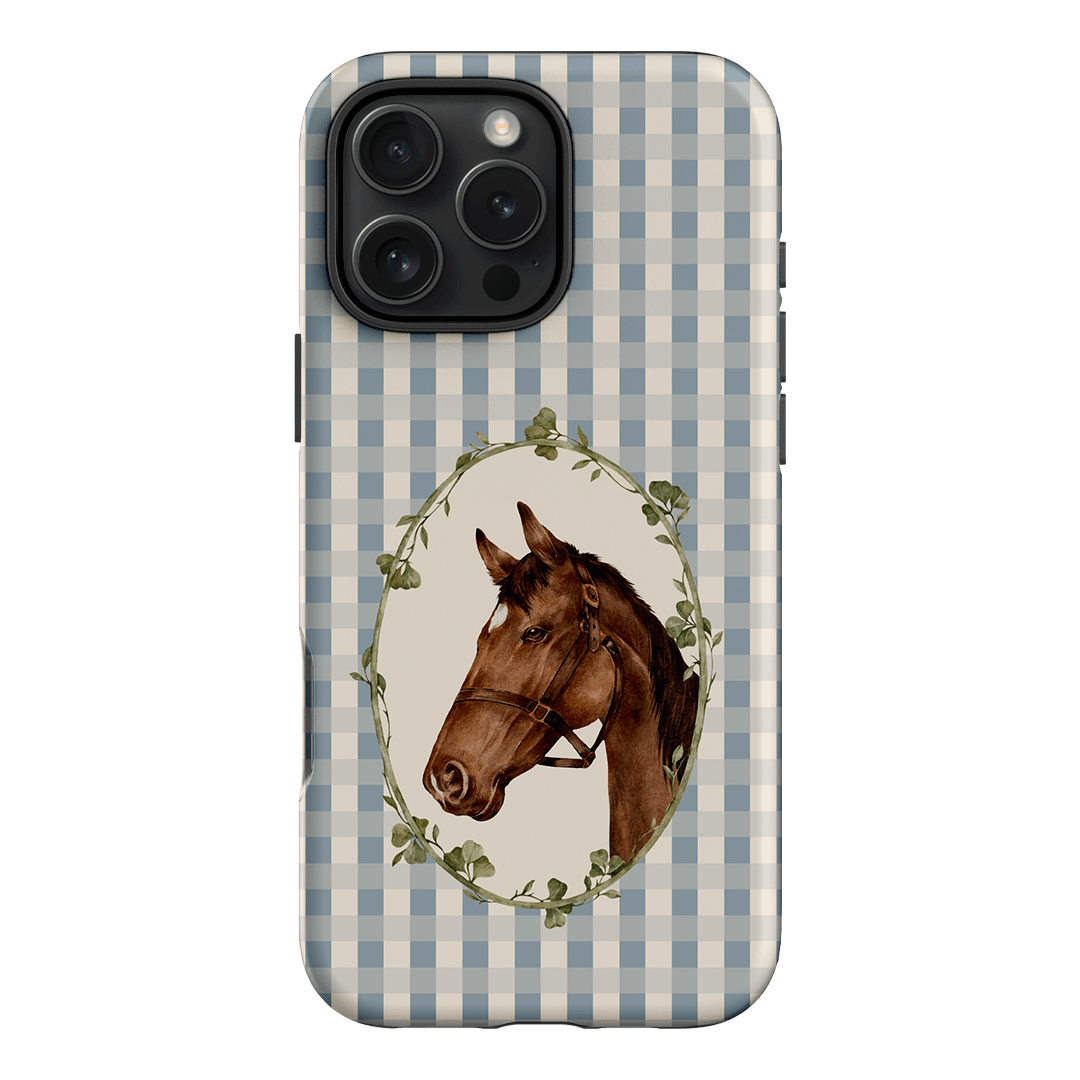 Gingham Horse Printed Phone Cases iPhone 16 Pro Max / Armoured by Kasiags Art - The Dairy