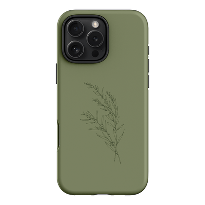 Khaki Wattle Printed Phone Cases iPhone 16 Pro Max / Armoured by Typoflora - The Dairy