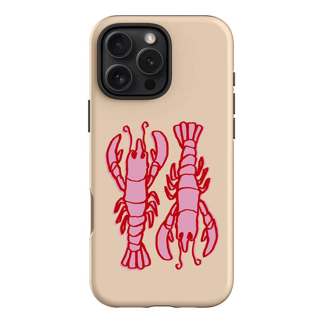 Lobster Love Peach Printed Phone Cases iPhone 16 Pro Max / Armoured by The Dairy - The Dairy