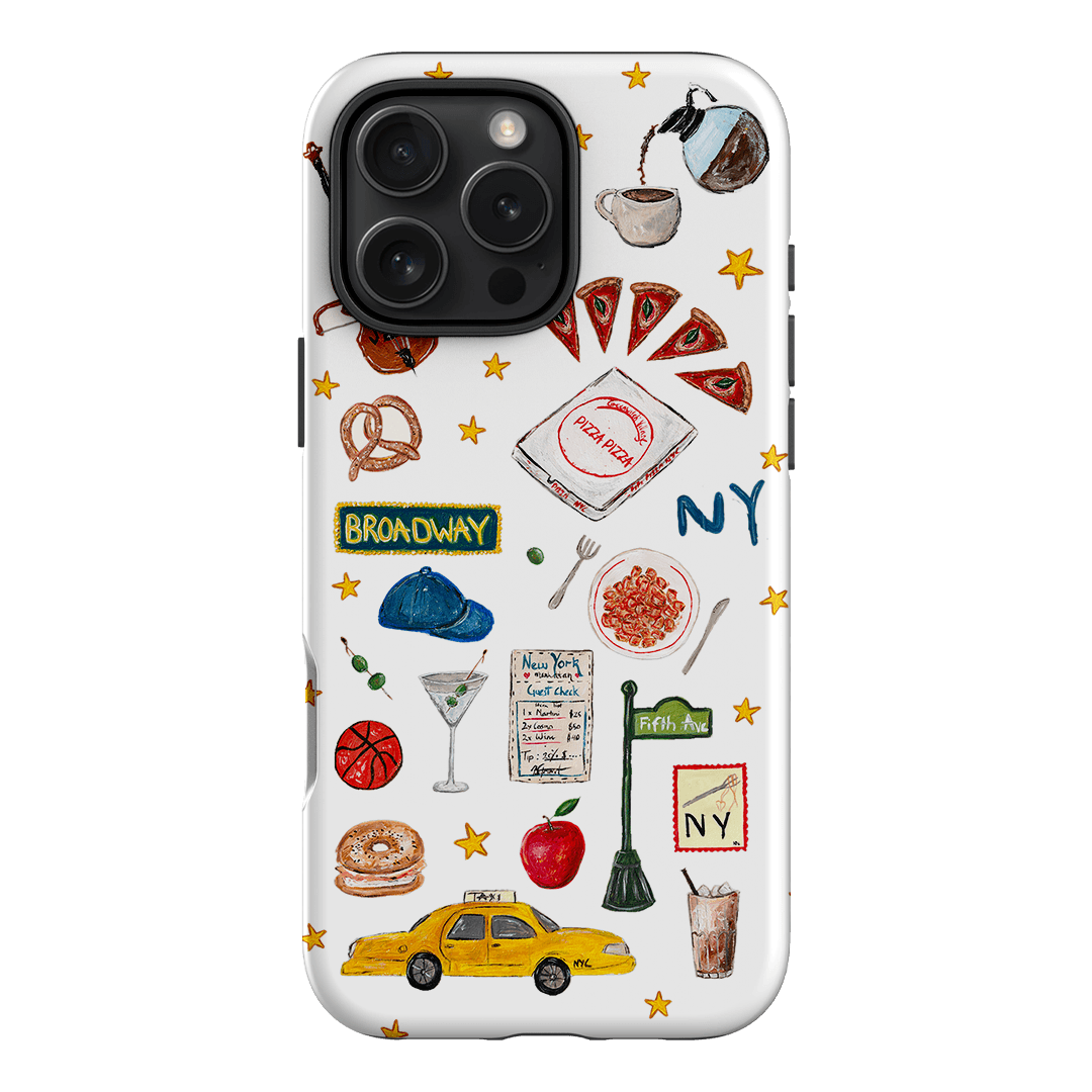 NYC White Printed Phone Cases iPhone 16 Pro Max / Armoured by BG. Studio - The Dairy