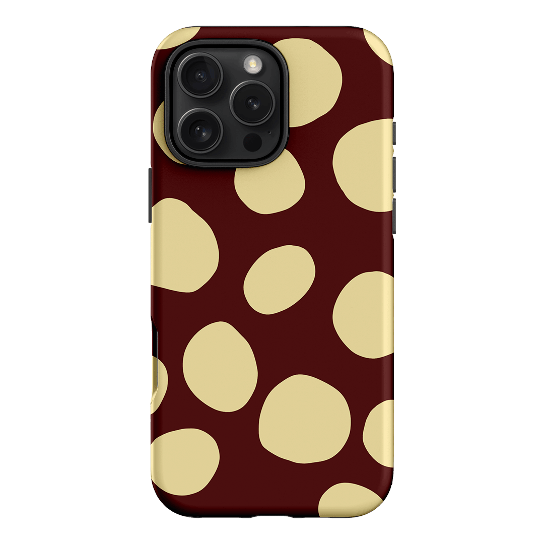 Pebbles Burgundy Butter Printed Phone Cases iPhone 16 Pro Max / Armoured by Veronica Tucker - The Dairy