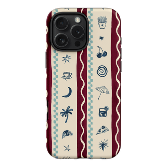 Summer Snacks Burgundy Printed Phone Cases iPhone 16 Pro Max / Armoured by Charlie Taylor - The Dairy