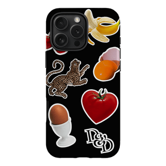 Sunday Stickers Black Printed Phone Cases iPhone 16 Pro Max / Armoured by Desmond & Dempsey - The Dairy