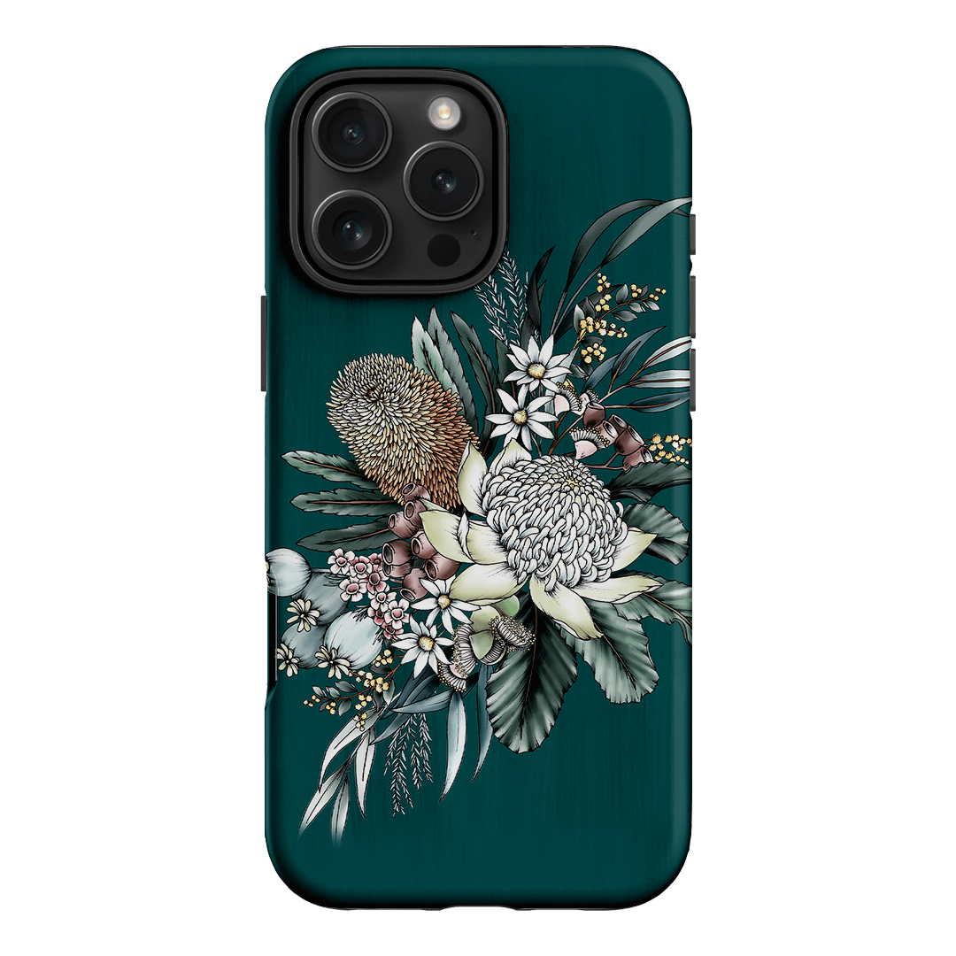 Teal Native Printed Phone Cases iPhone 16 Pro Max / Armoured by Typoflora - The Dairy