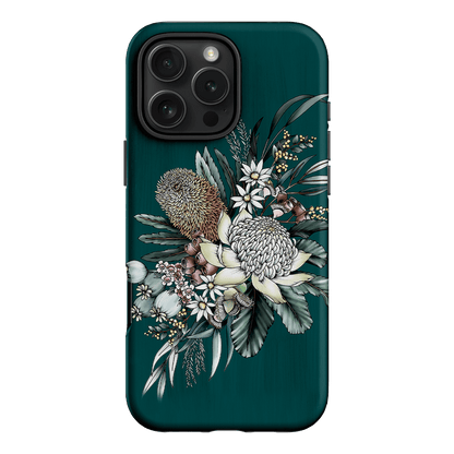 Teal Native Printed Phone Cases iPhone 16 Pro Max / Armoured by Typoflora - The Dairy