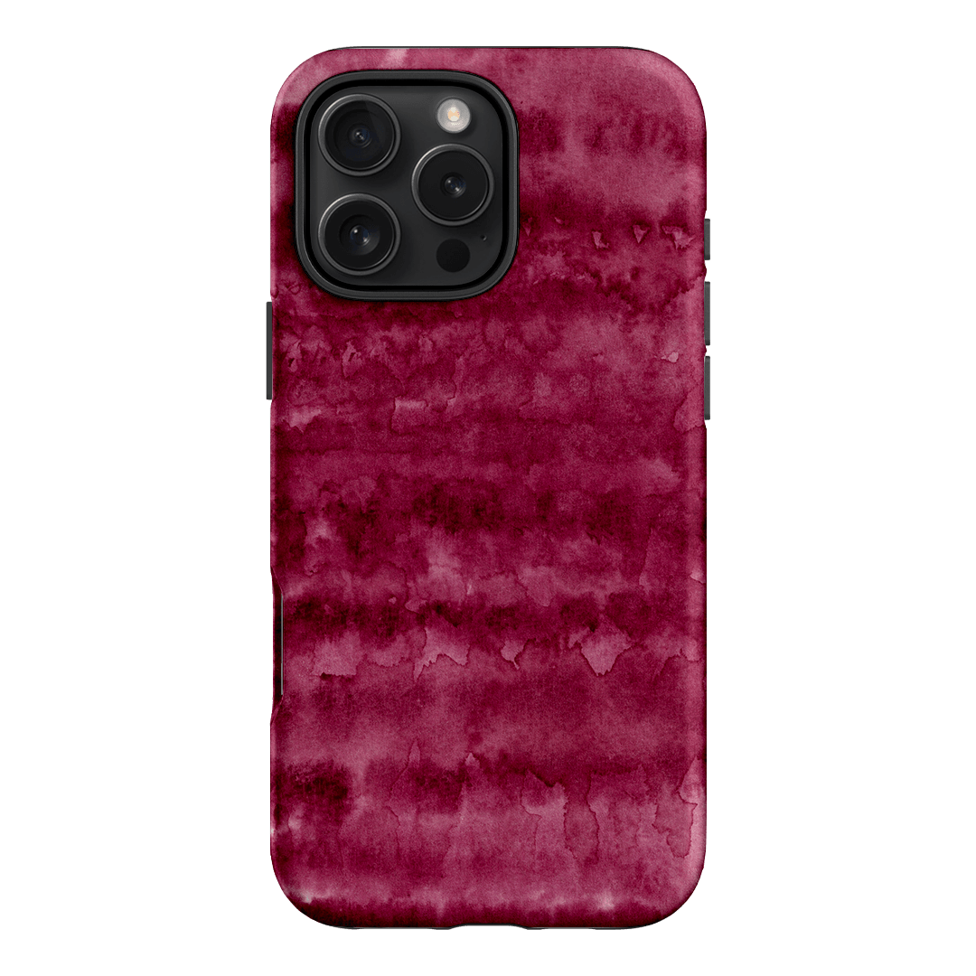 Watercolour Stripes Burgundy Printed Phone Cases iPhone 16 Pro Max / Armoured by The Dairy - The Dairy