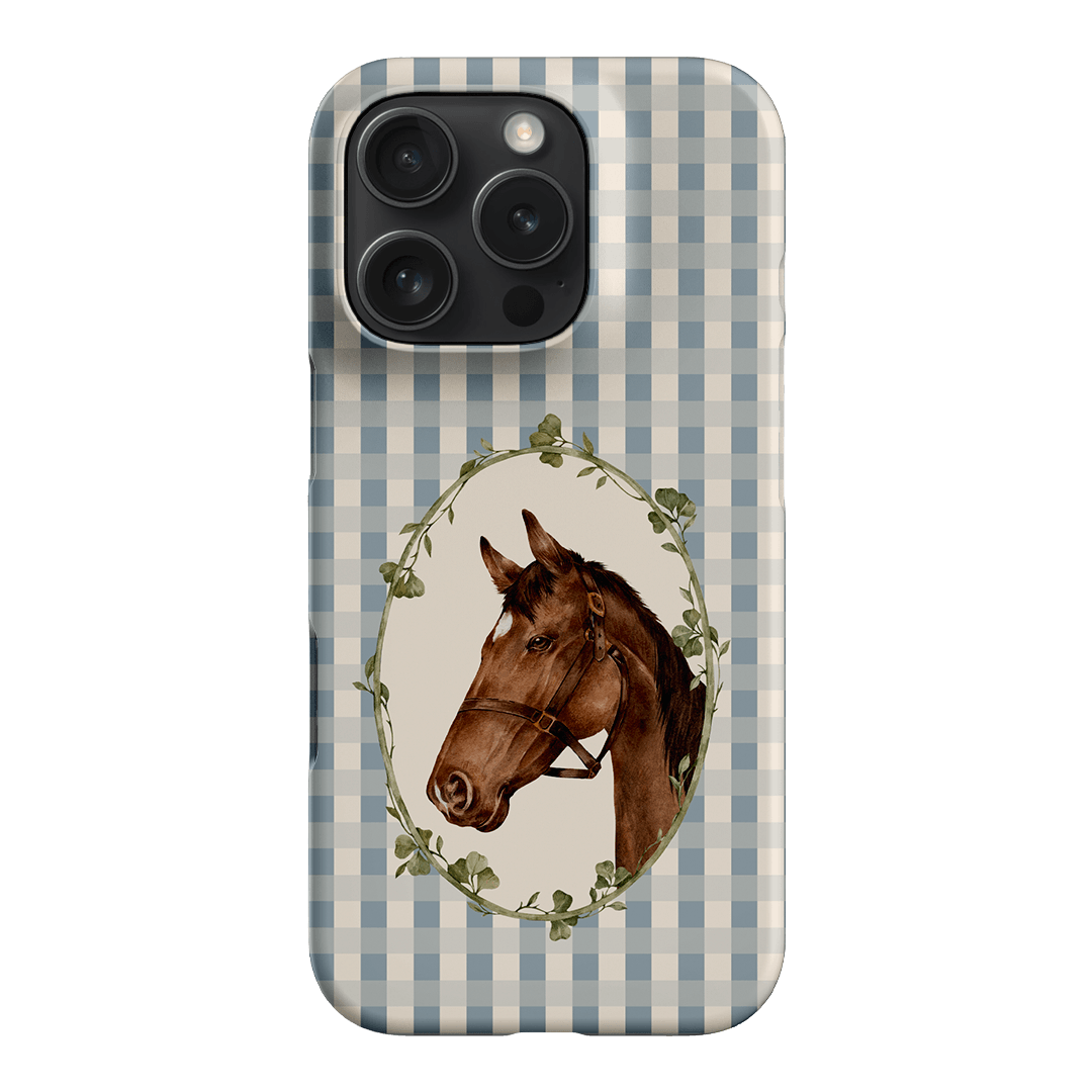 Gingham Horse Printed Phone Cases iPhone 16 Pro / Snap by Kasiags Art - The Dairy