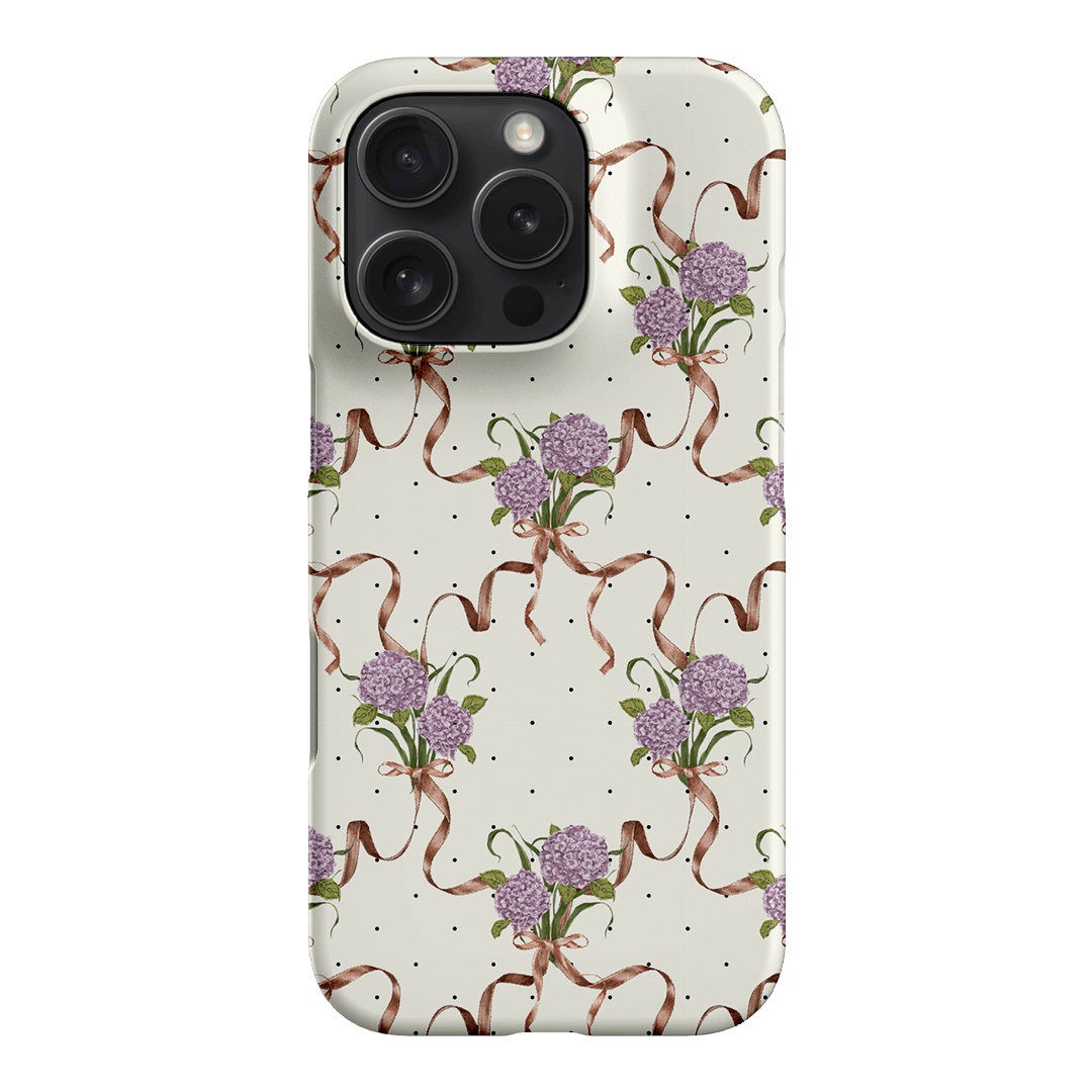 Hydrangea Ribbon Printed Phone Cases iPhone 16 Pro / Snap by Veronica Tucker - The Dairy