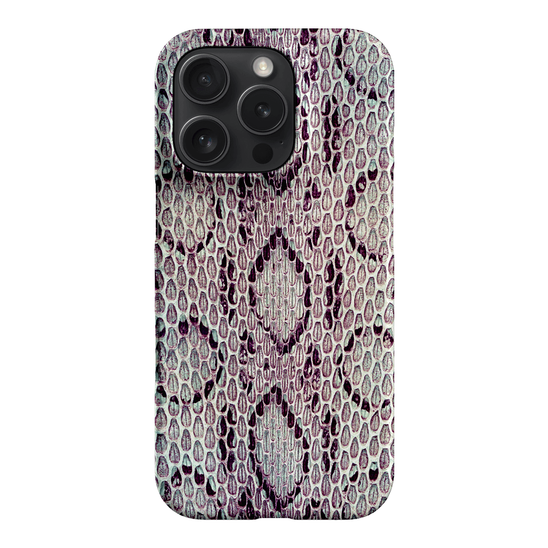 Plum Python Printed Phone Cases iPhone 16 Pro / Snap by The Dairy - The Dairy