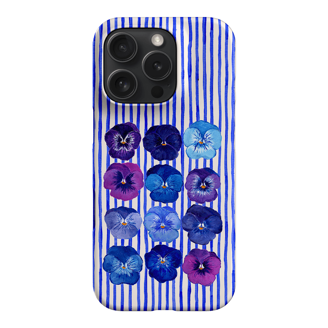 Striped Pansies Printed Phone Cases iPhone 16 Pro / Snap by Kayla Henley - The Dairy