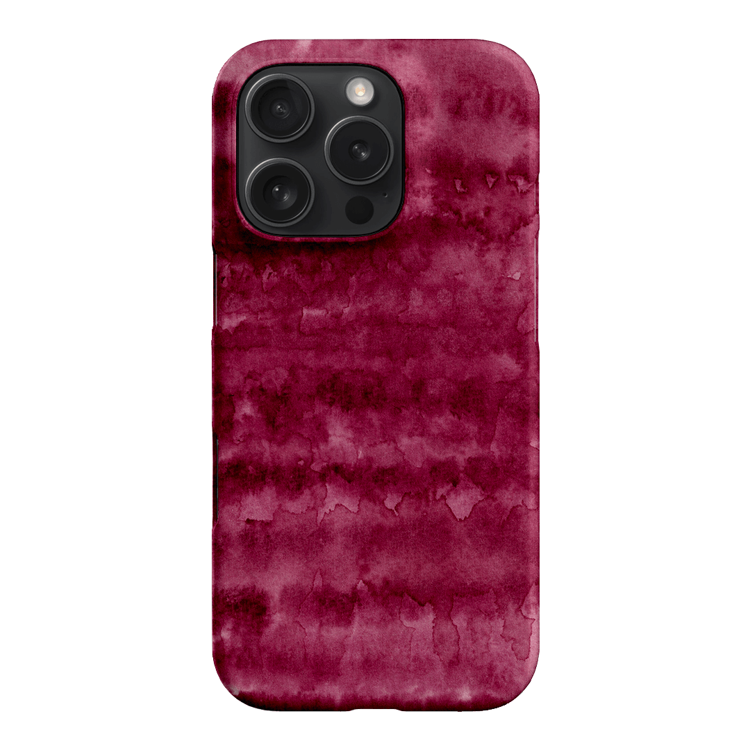 Watercolour Stripes Burgundy Printed Phone Cases iPhone 16 Pro / Snap by The Dairy - The Dairy