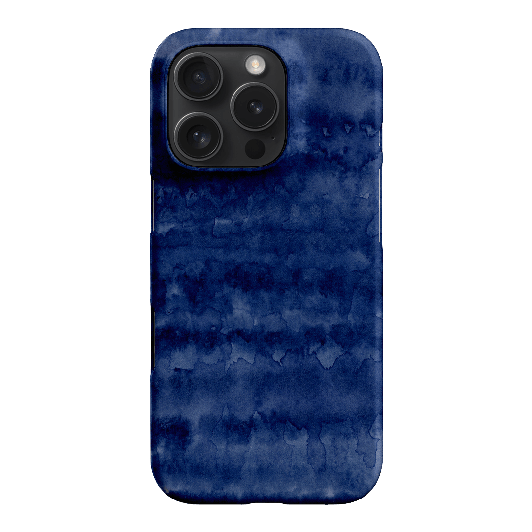 Watercolour Stripes Navy Printed Phone Cases iPhone 16 Pro / Snap by The Dairy - The Dairy