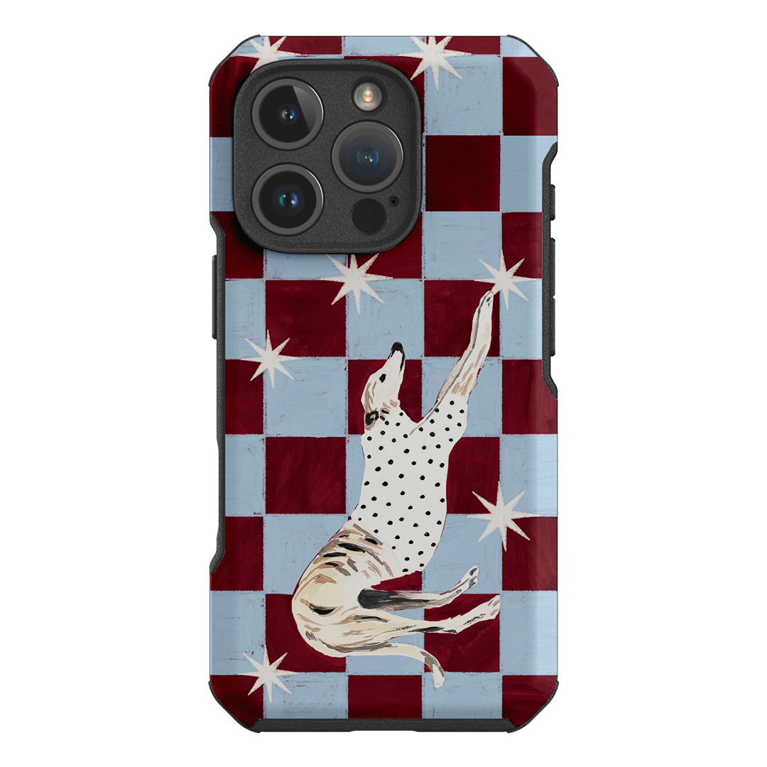 Check Greyhound Blue Printed Phone Cases iPhone 16 Pro / Toughie by Lisa Hu - The Dairy