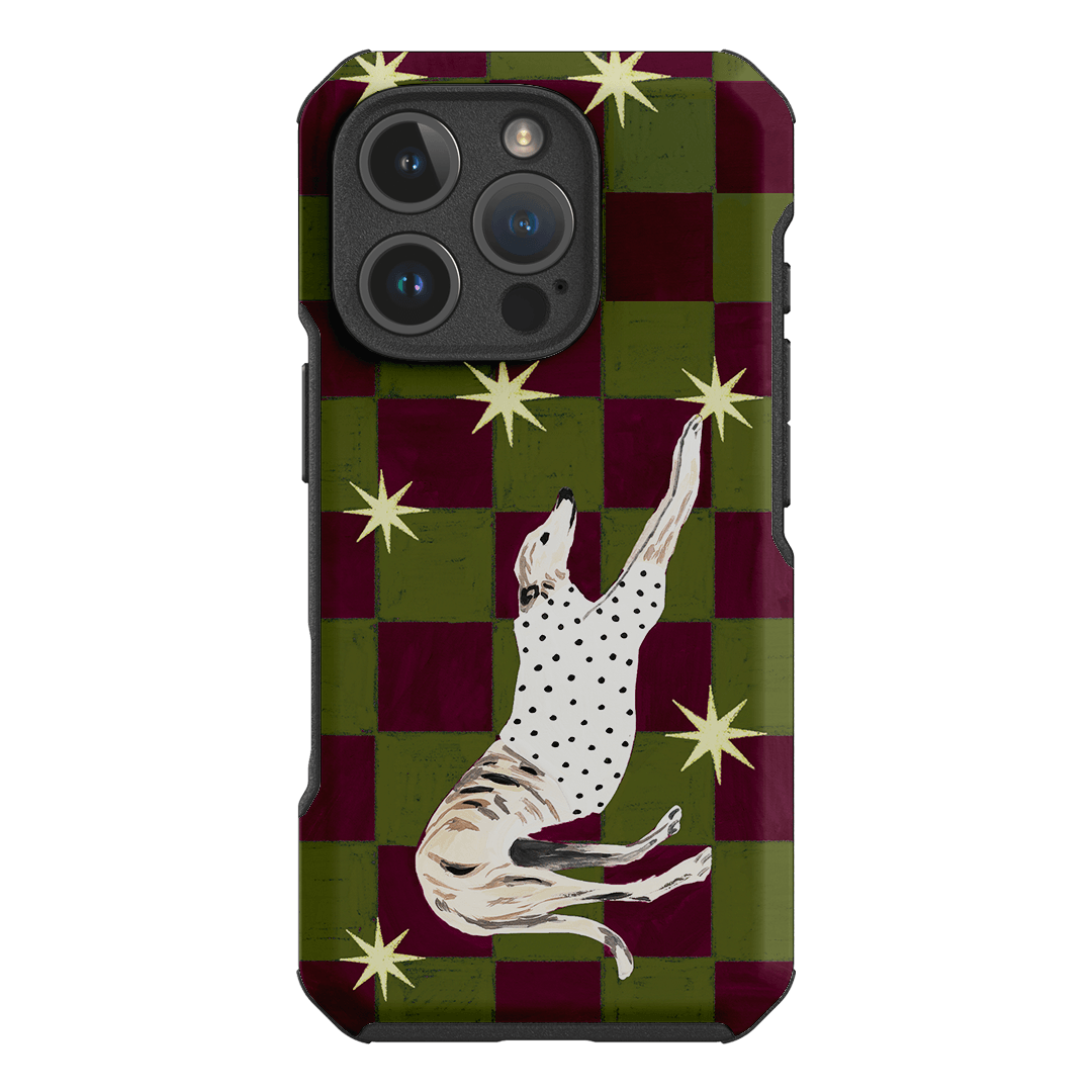 Check Greyhound Green Printed Phone Cases iPhone 16 Pro / Toughie by Lisa Hu - The Dairy